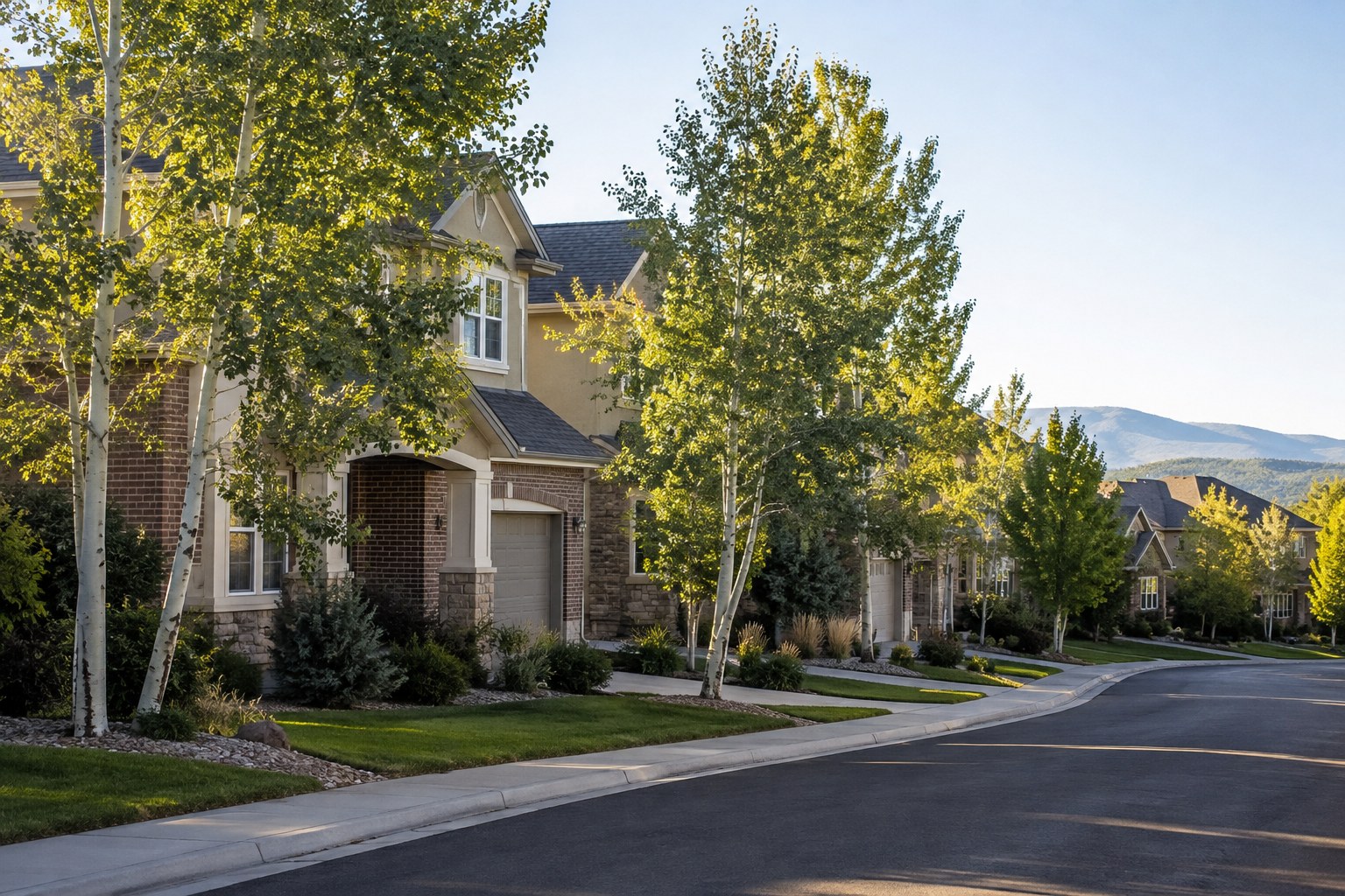 A two story home on a quiet Parker street