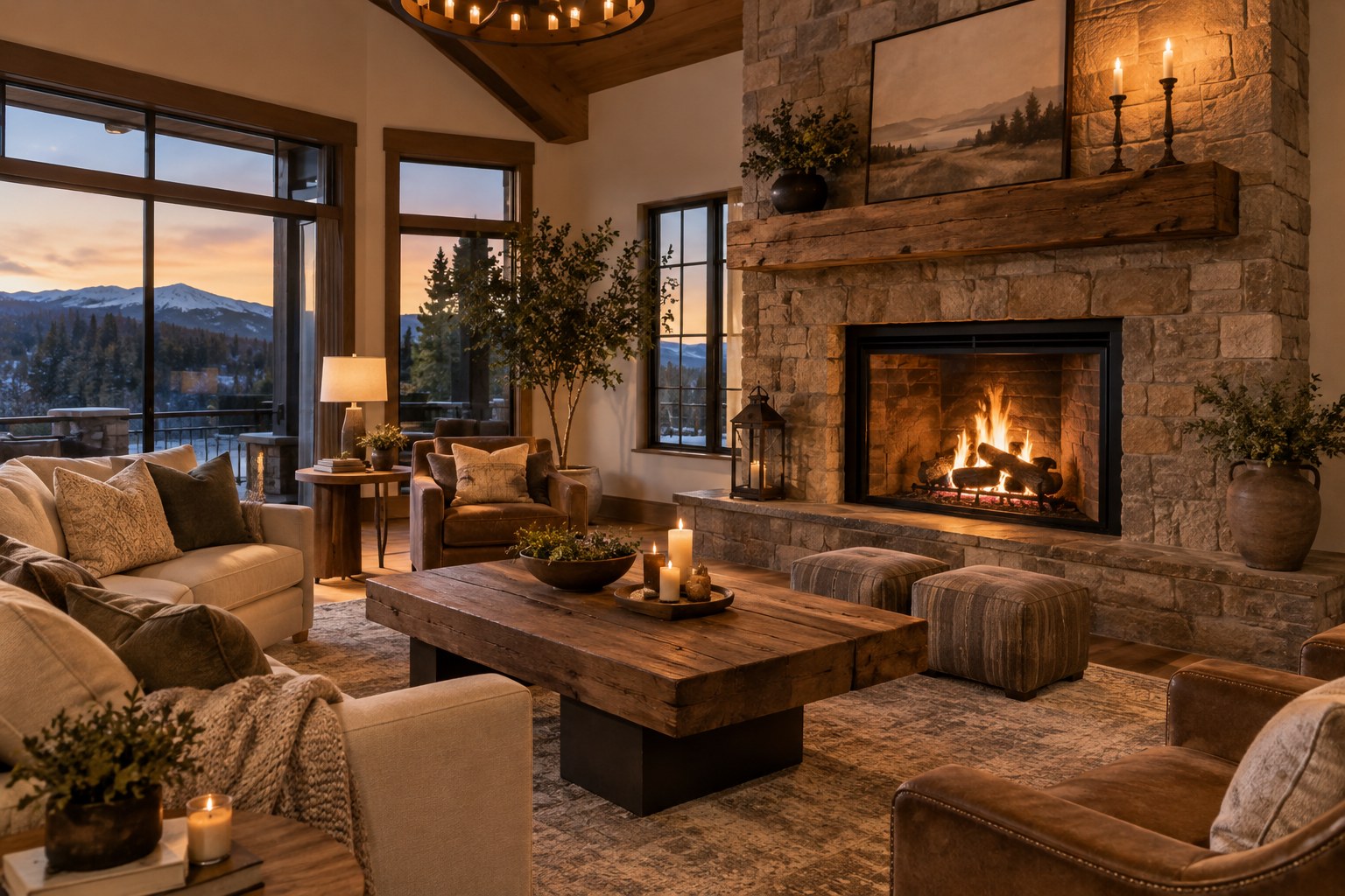 A cozy living room, illustrative